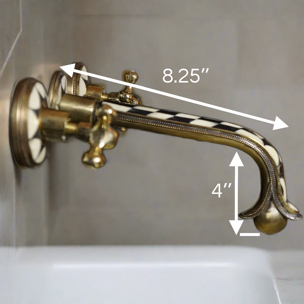 Brass Wall Mount Faucet spout reach measurement guide 