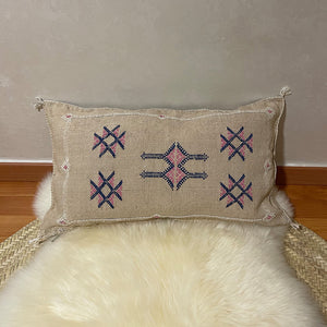 Cactus Silk Moroccan Sabra Pillow Cover Light Brown - Moroccan Interior