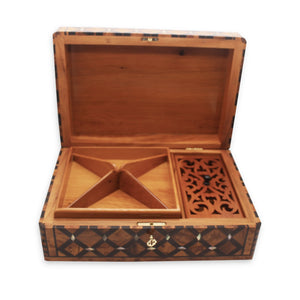Thuya Wood Jewelry Box with Mother of Pearl Inlay - Moroccan Interior
