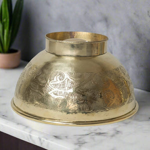 handcrafted engraved brass vessel sink showcasing intricate floral designs