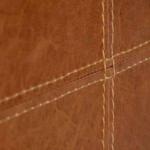 Leather headboard stitching detail - Moroccan Interior