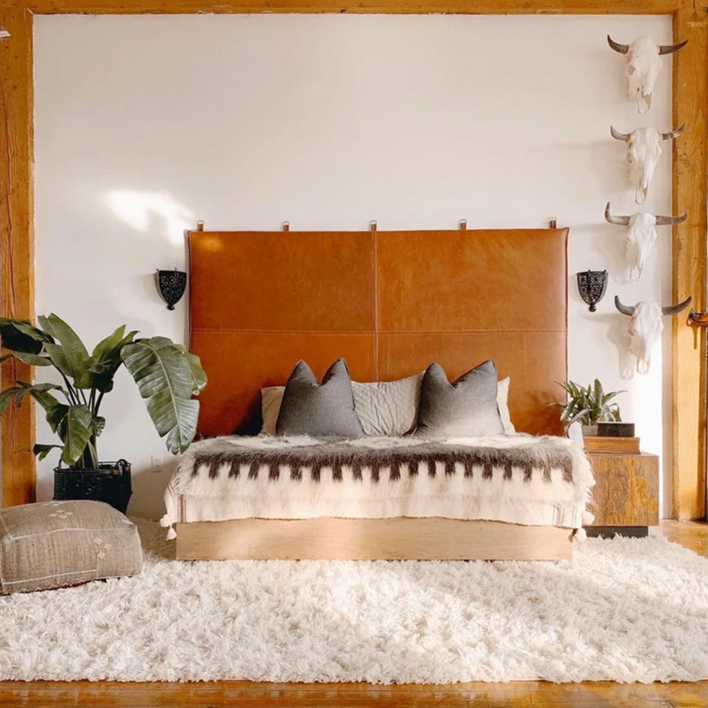 hanging plant headboard Wall Hanging Leather Headboard – Moroccan Interior