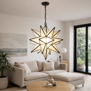 Moravian Star Brass Pendant Light – Moroccan Interior