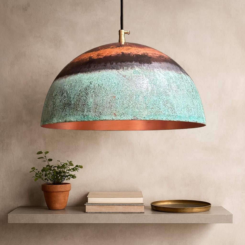 Ayla Green Patina Dome Lamp - Moroccan Interior