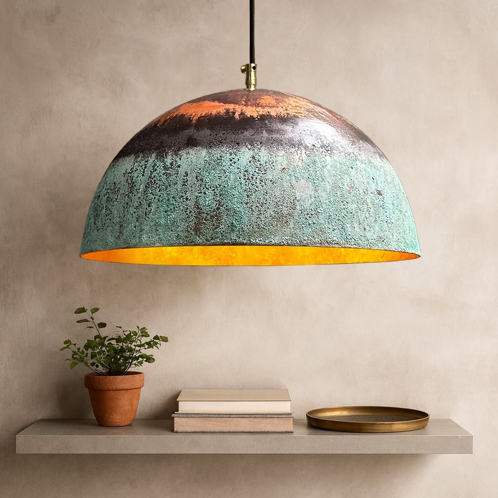 Ayla Green Patina Dome Lamp - Moroccan Interior