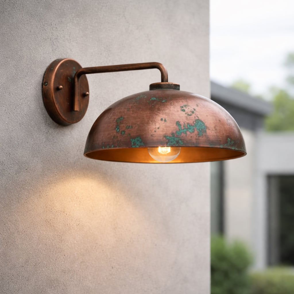 Rustic Copper Outdoor Wall Light – Moroccan Interior