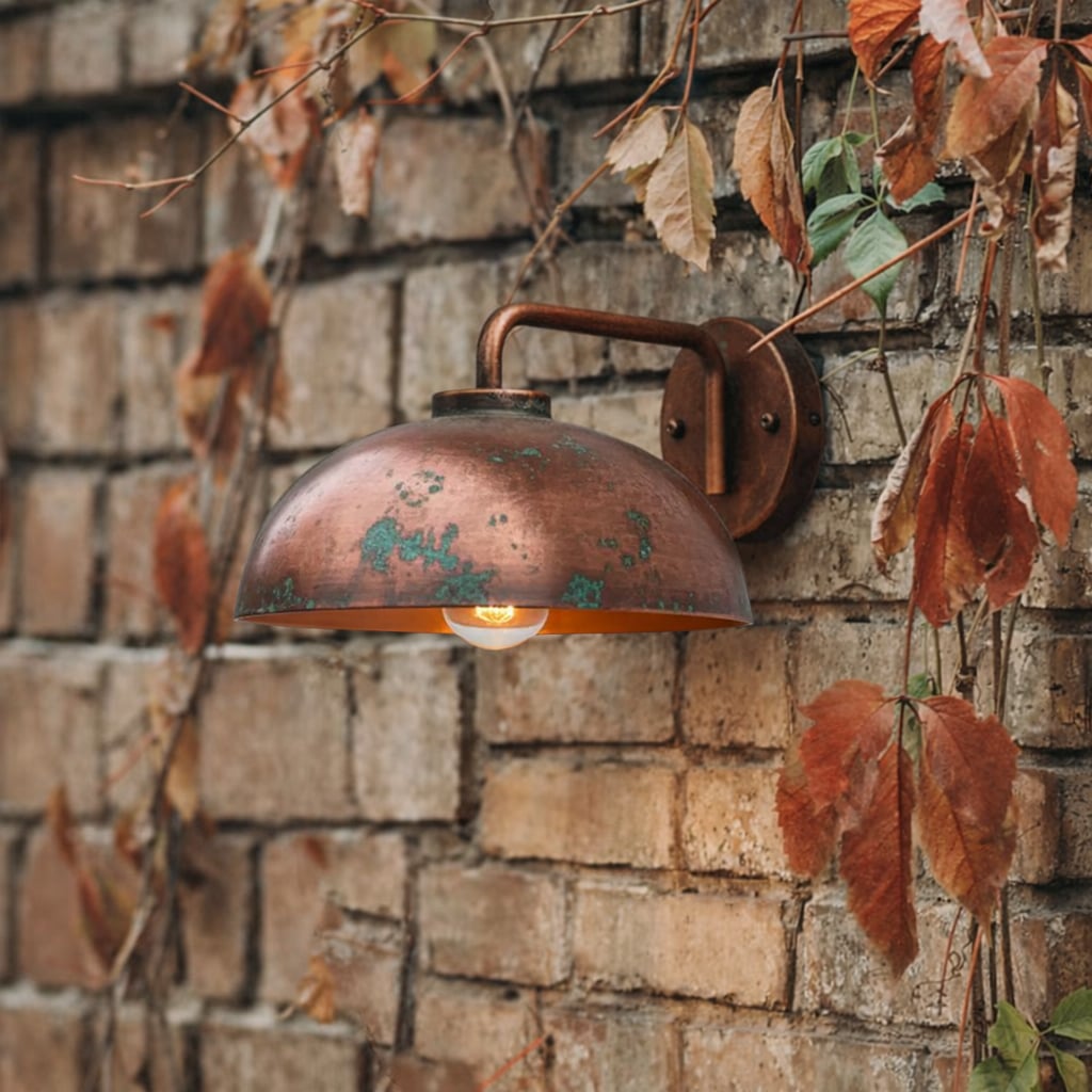 Rustic Copper Outdoor Wall Light – Moroccan Interior