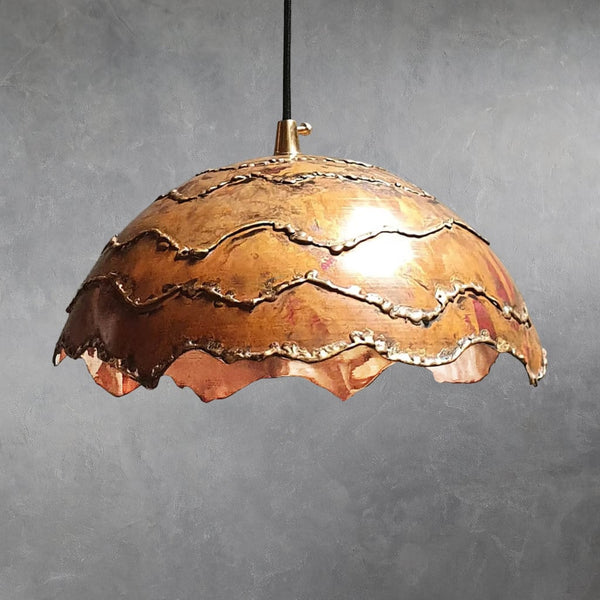 Textured Copper Pendant Light – Moroccan Interior
