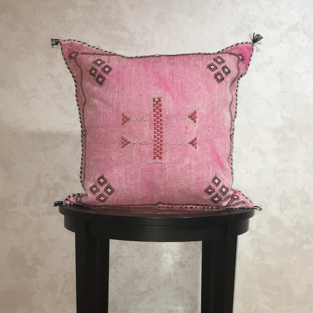 Cactus Silk Moroccan Sabra Pillow Cover Pink - Moroccan Interior