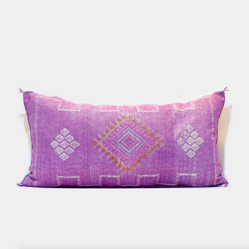 Cactus Silk Sabra Pillow Cover Purple - Moroccan Interior