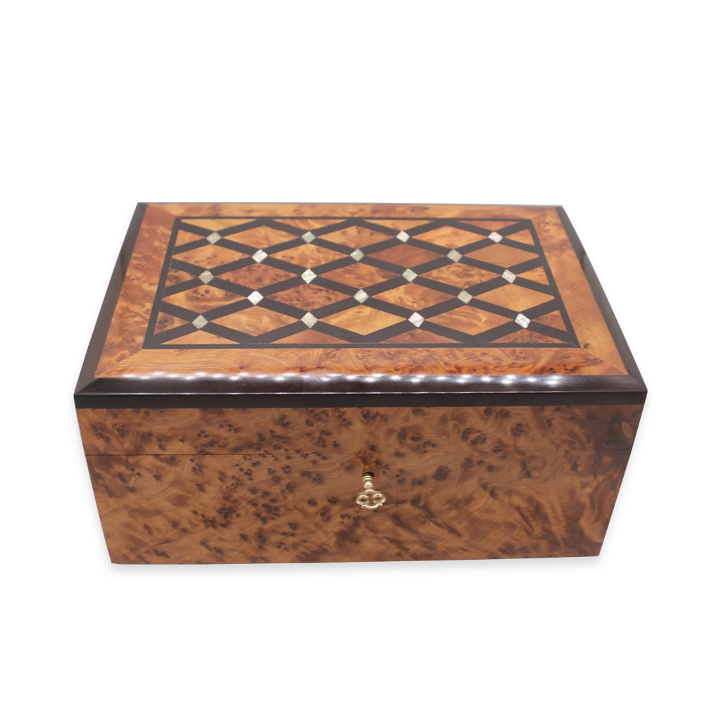 Large Decorative Thuya Wood Jewelry Box - Moroccan Interior