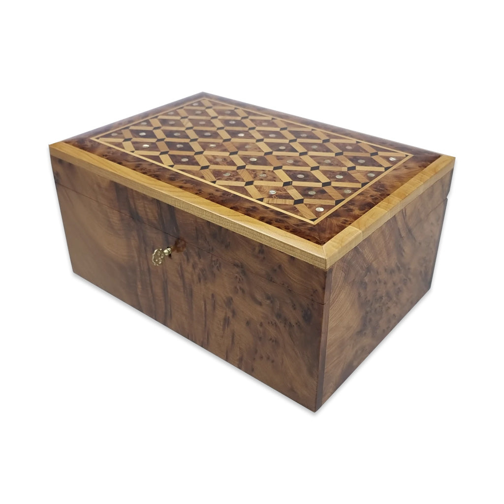 Large Thuya Wood Jewelry Box - Moroccan Interior