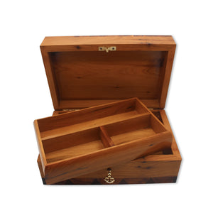 Large Lockable Jewelry Box Wooden From Thuya - Moroccan Interior