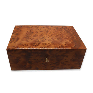 Lockable Thuya Wood Jewelry Box - Moroccan Interior