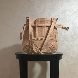 Moroccan Bohemian Leather Shoulder Bag Light Tan - Moroccan Interior