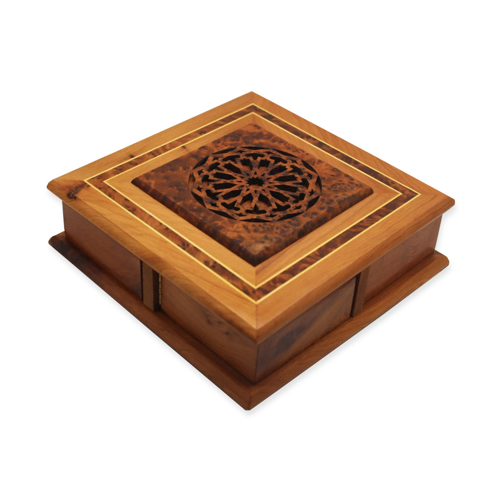 Rectangular Thuya Wooden Magic Jewelry  Box - Moroccan Interior