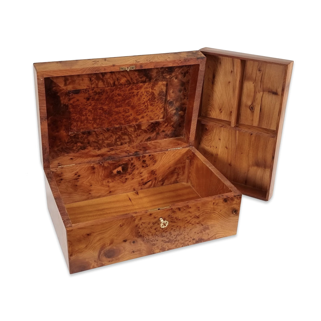 Rectangular Thuya Wood Jewelry Box - Moroccan Interior