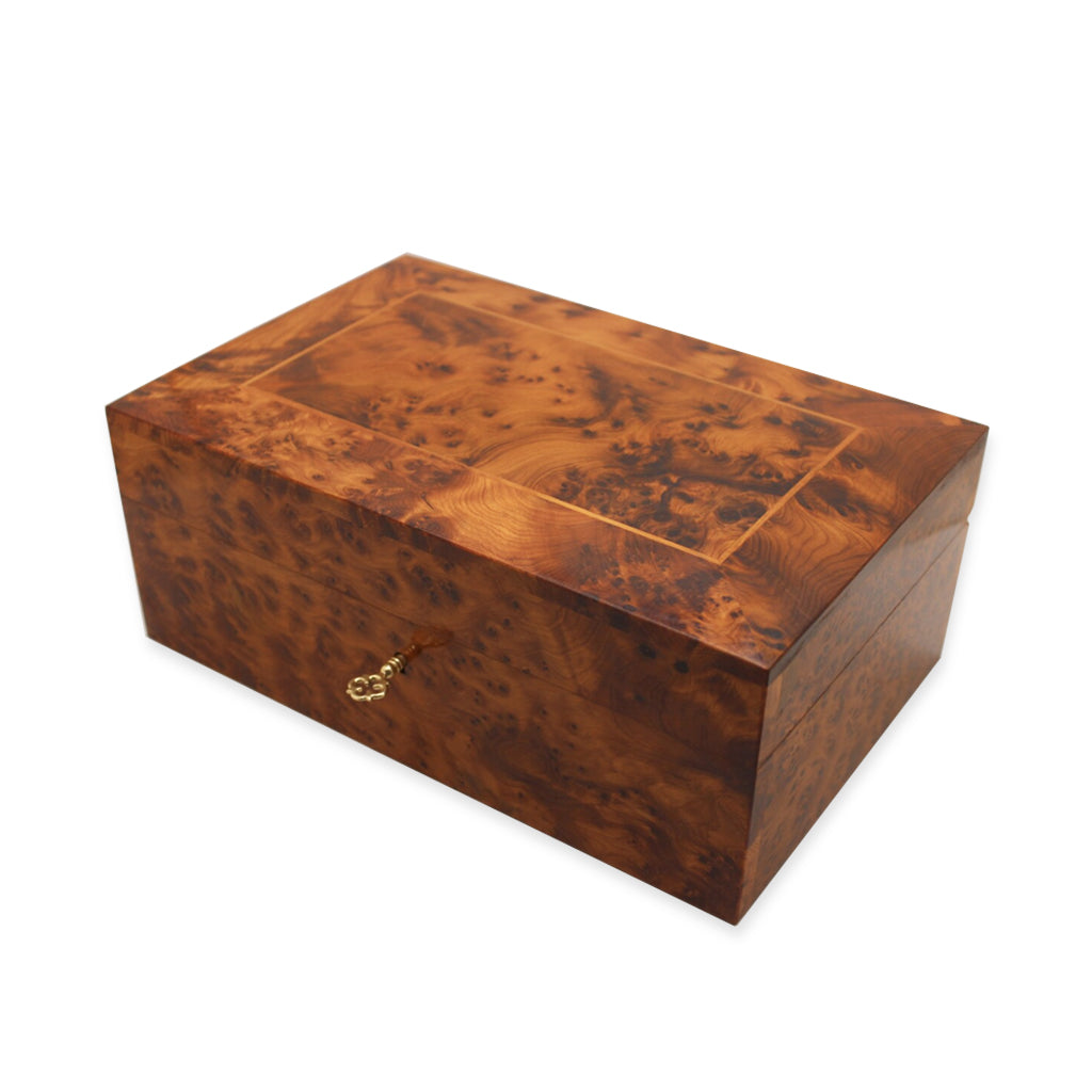 Square Thuya Wood Jewelry Box - Moroccan Interior