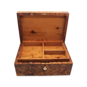 Thuya Wood Jewelry Box With Key - Moroccan Interior