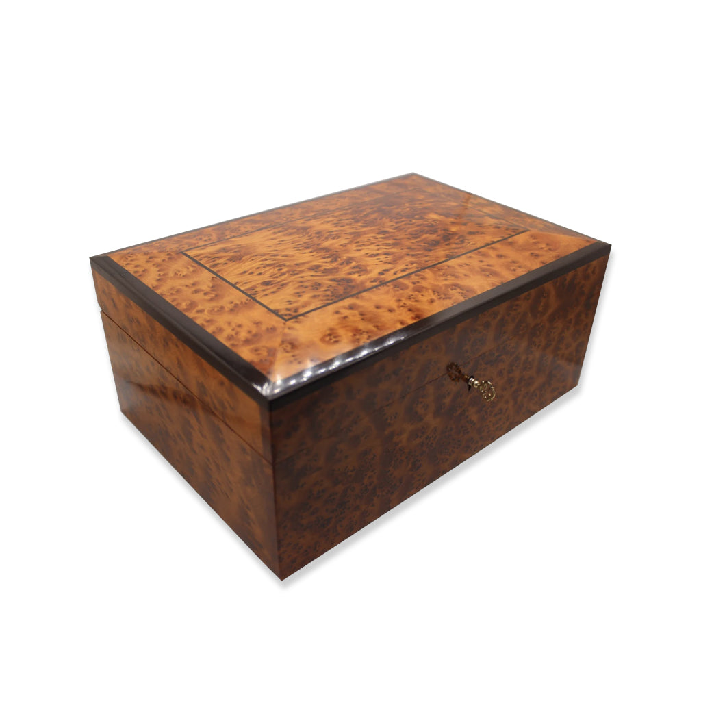 Thuya Wood Jewelry Box With Lock - Moroccan Interior