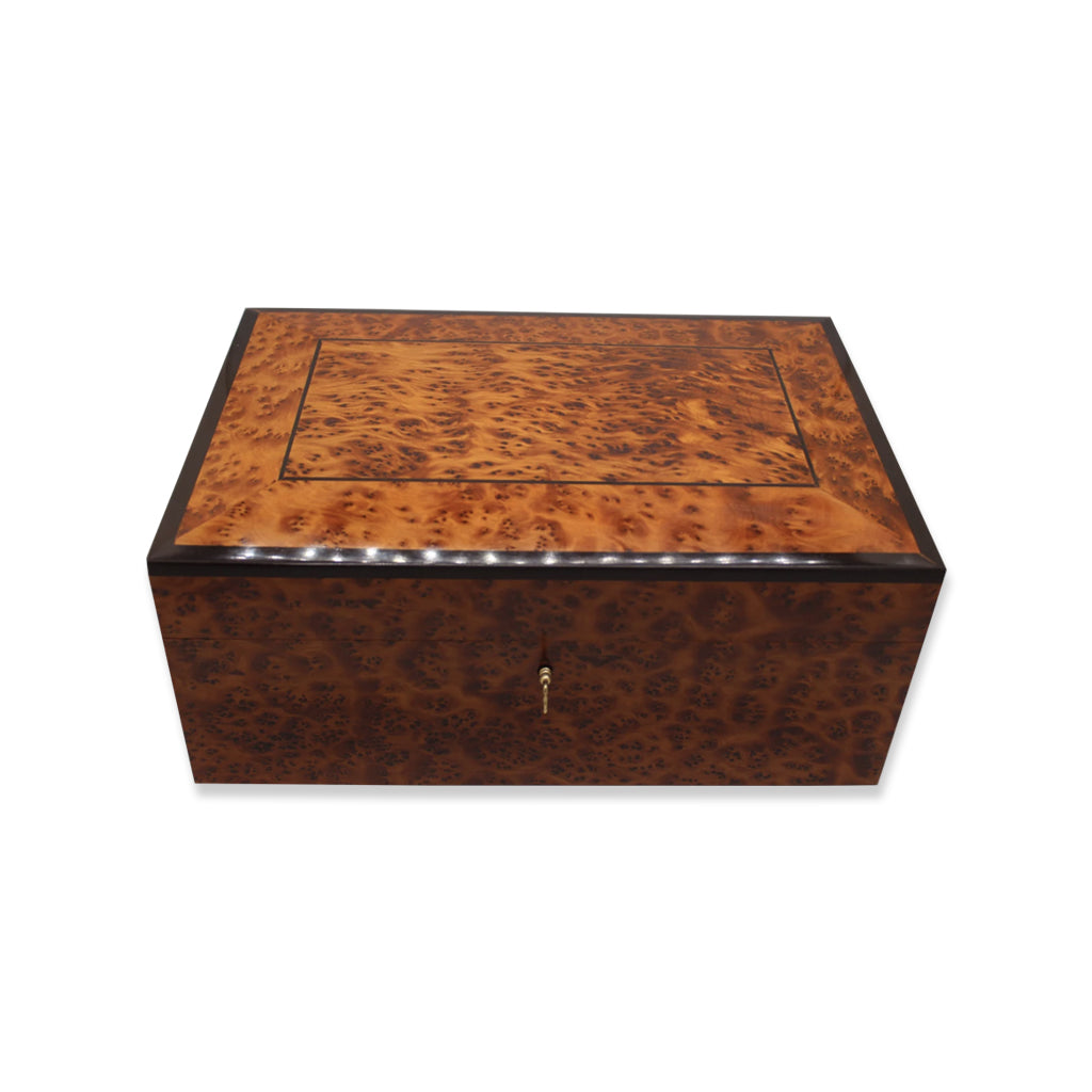 Thuya Wood Jewelry Box With Lock - Moroccan Interior