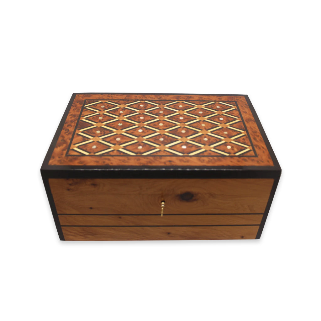 Thuya Wood Jewelry Organizer Box - Moroccan Interior