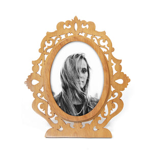 Thuya Wood Oval Picture Frame - Moroccan Interior
