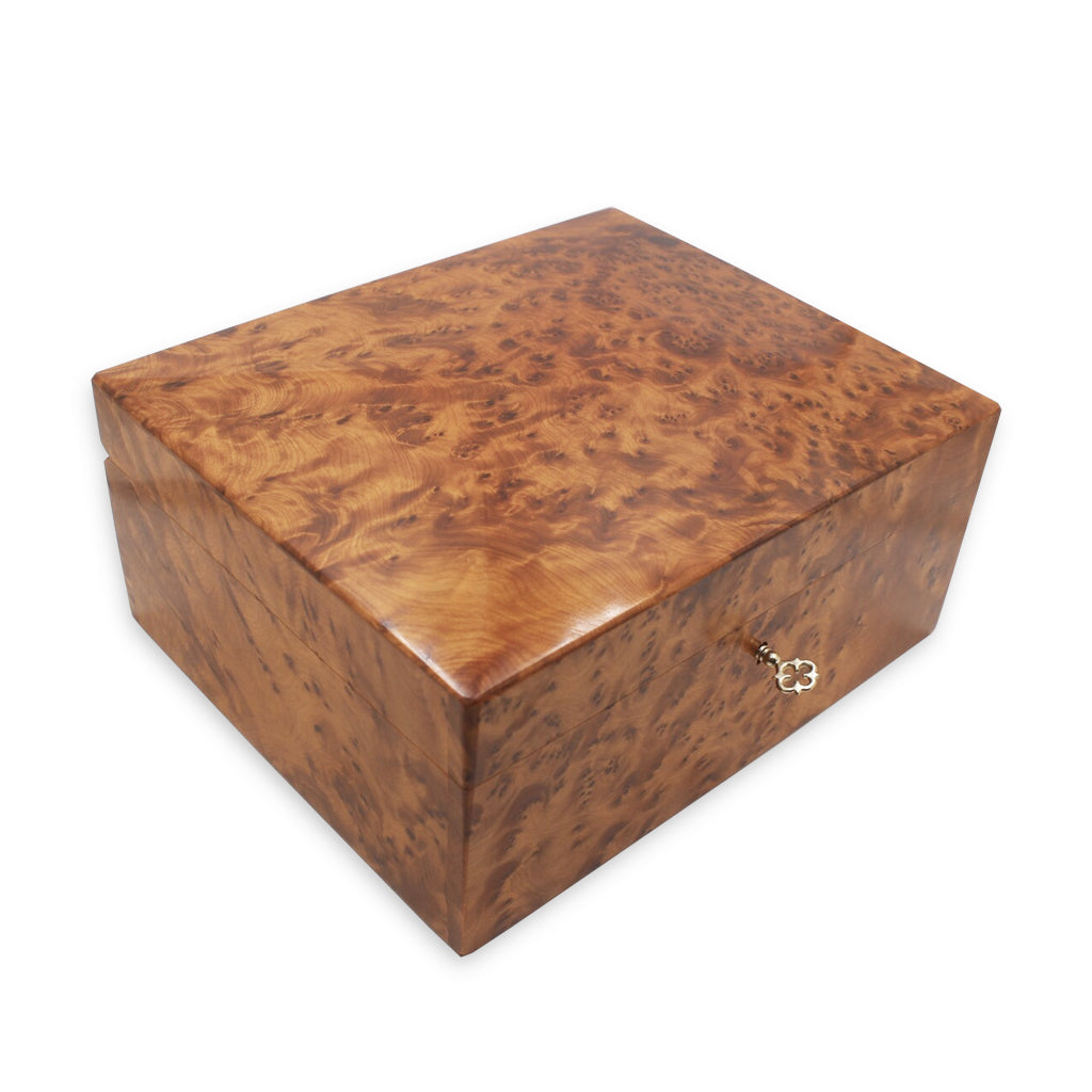 Two Level Storage Thuya Wood Jewelry Box