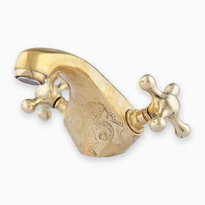 Unlacquered Brass Vanity Faucet For Bathroom - Moroccan Interior