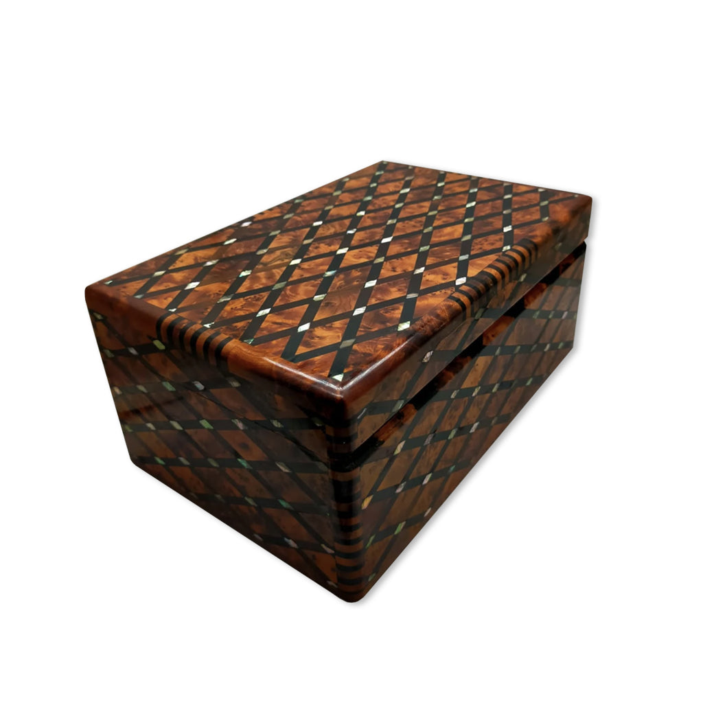 Luxurious Thuya Woode Jewelry Box Inlaid With Mother-Of-Pearl - Moroccan Interior